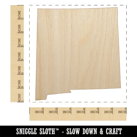 New Mexico State Silhouette Unfinished Wood Shape Piece Cutout for DIY Craft Projects {1}