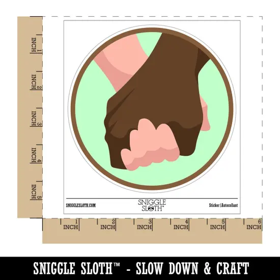 Holding Hands Romantic Couple Waterproof Vinyl Phone Tablet Laptop Water Bottle Sticker Set - 5 Pack {1}