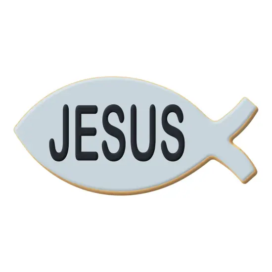CookieCutter.Com Jesus Fish Ichthus 4.75 Inch &ndash;Tin Plated Steel Cookie Cutters &ndash; Made In The USA {2}