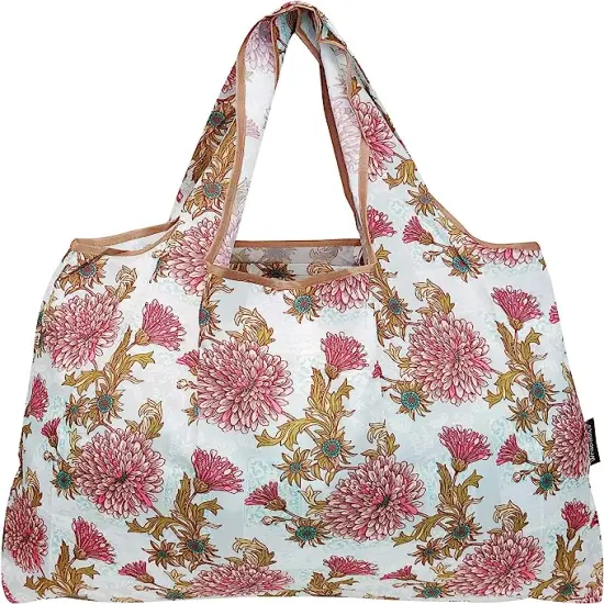 Wrapables Large Foldable Tote Nylon Reusable Grocery Bags, 3 Pack Elegant Bouquet {2}