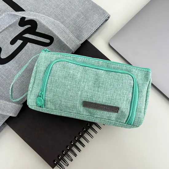 Wrapables Large Capacity Pencil Case, Portable Pencil Pouch for Stationery Office Supplies Green {5}