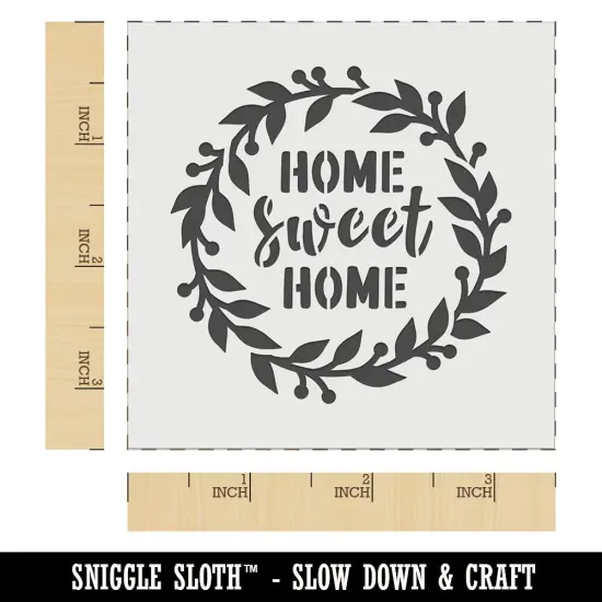 Home Sweet Home Wreath Wall Cookie DIY Craft Reusable Stencil {5}
