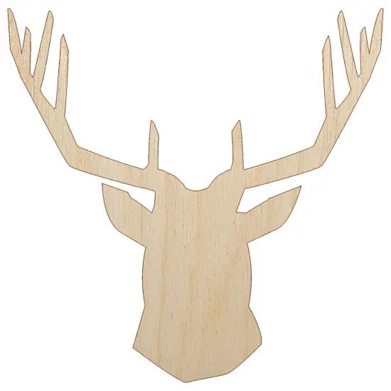 Deer Stag Head Solid Unfinished Wood Shape Piece Cutout for DIY Craft Projects {2}