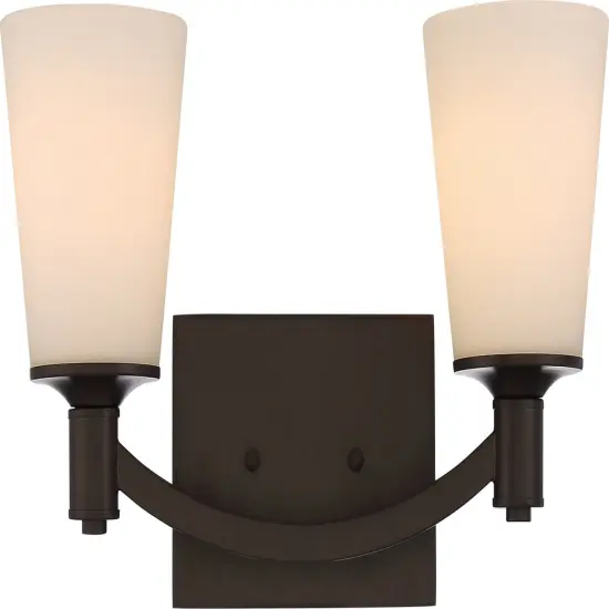 Laguna 2-Light Wall Mounted Vanity & Wall Light Fixture in Forest Bronze Finish {1}