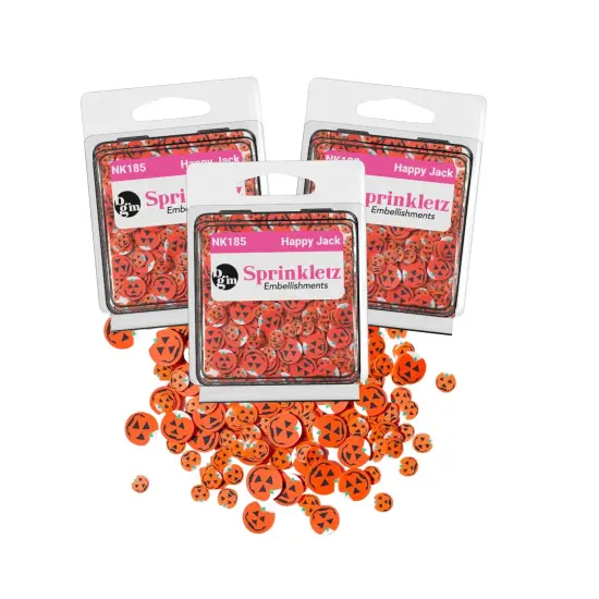 Buttons Galore Sprinkletz DIY Craft Embellishment Polymer Clay Pieces 36 Grams - 3 Packs of Happy Jacks {1}