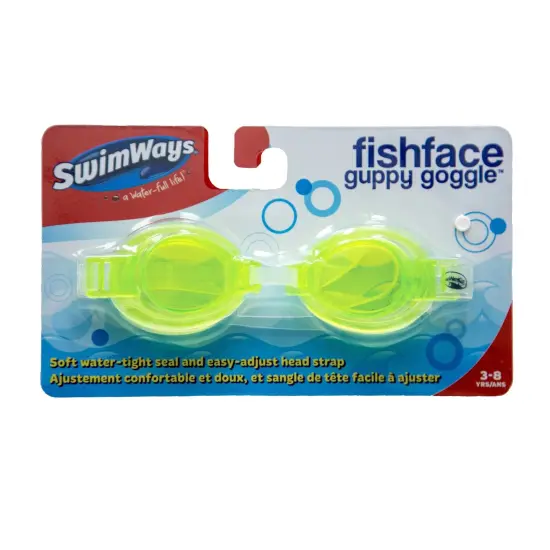 SwimWays 5.75" Green Fish Face Guppy Goggles Swimming Pool Accessory {1}