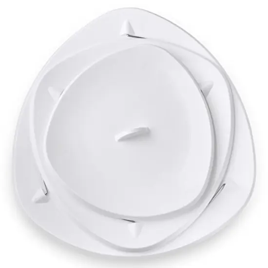 Collapsible Party Tray, 3 Tier, The Decorative Plastic Appetizer Trays Twist Down & Fold Inside, Minimal Storage Space, An Elegant Tray for Serving Sandwiches, Cake, Sliced Cheese and Deli Meat {4}