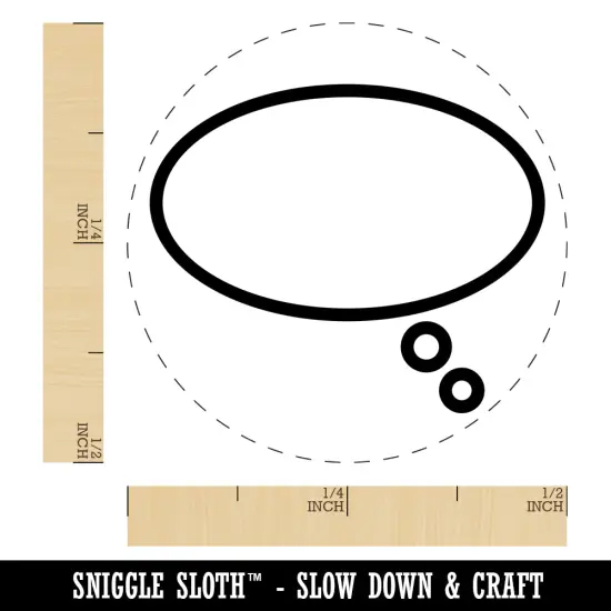 Thought Speech Bubble Outline Self-Inking Rubber Stamp for Stamping Crafting Planners Brown {1}