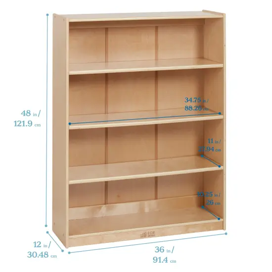 Classic Bookcase, Adjustable Shelves, 48in H Natural {2}