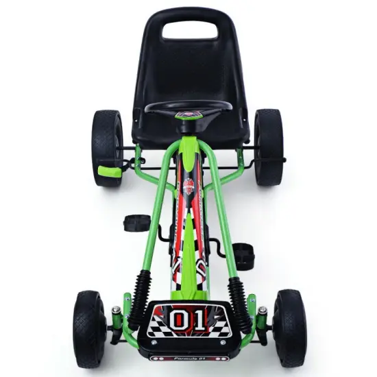 4 Wheels Kids Ride On Pedal Powered Bike Go Kart Racer Car Outdoor Play Toy Green {6}
