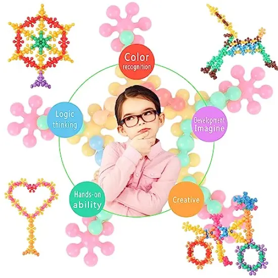 200 Pieces Building Blocks Kids STEM Toys Educational Discs Sets Interlocking Solid Plastic for Preschool Boys and Girls Aged 3+, Safe Material Creativity {6}