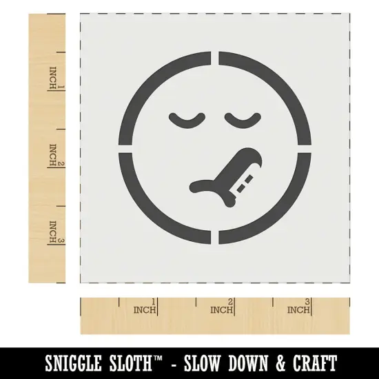 Sick Face Thermometer Emoticon Wall Cookie DIY Craft Reusable Stencil {5}