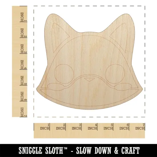 Charming Kawaii Chibi Fox Face Blushing Cheeks Unfinished Wood Shape Piece Cutout for DIY Craft Projects {1}