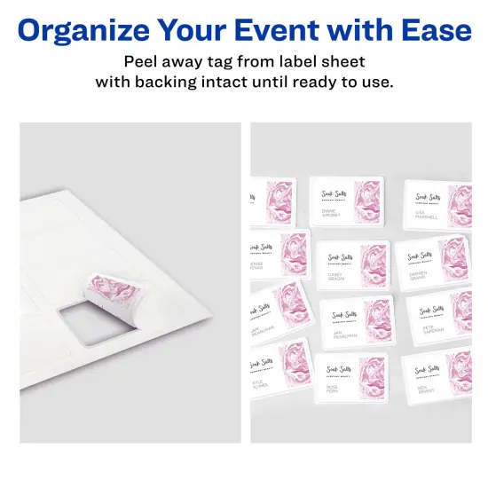 Avery Flexible Printable Name Tags, 2-1/3" x 3-3/8", Matte White, 80 Removable Name Badges (25395) {3}