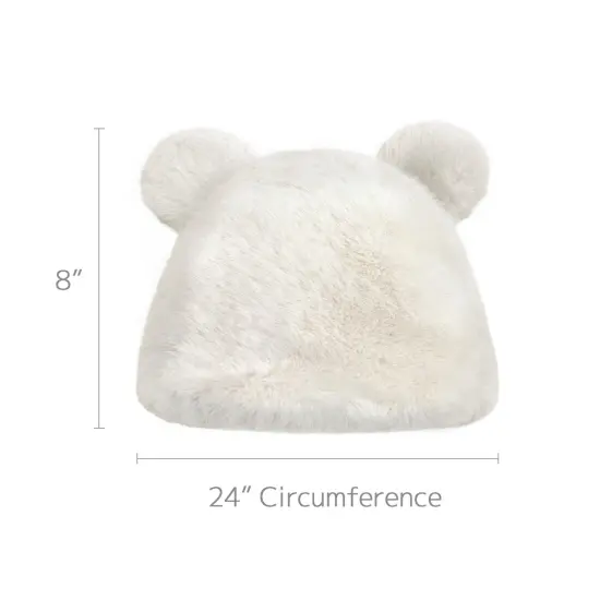 Wrapables Faux Fur Fluffy Bear Ears Winter Beanie Hat, White {2}