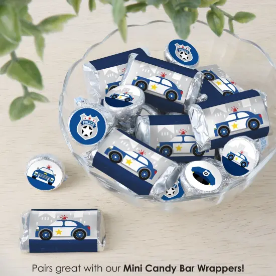 Big Dot of Happiness Calling All Units - Police - Cop Birthday Party or Baby Shower Small Round Candy Stickers - Party Favor Labels - 324 Count {7}
