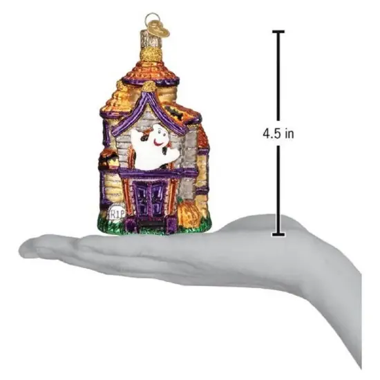 Christmas Haunted House Glass Ornament {2}