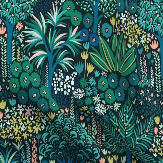 Various Fabrics by the Yard or Fat Quarter Bohemian Tropical Botanical Emerald Jade Whimsical Jungle Custom Printed Fabric by Spoonflower {5}