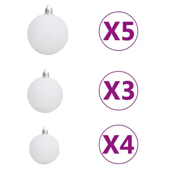 61 Piece White and Gray Christmas Ball Set with 150 LEDs {2}