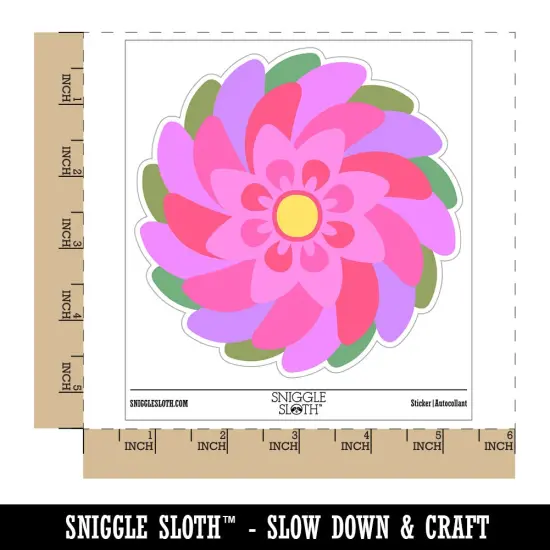 Swirling Geometrical Flower Waterproof Vinyl Phone Tablet Laptop Water Bottle Sticker Set - 5 Pack {1}