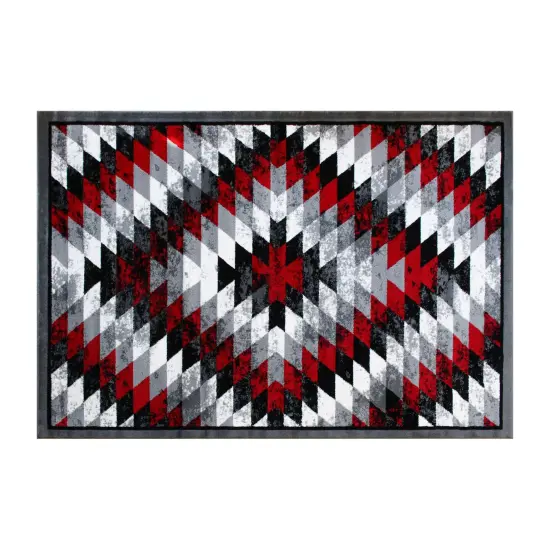 Masada Rugs Stephanie Collection Area Rug with Distressed Southwest Native American Design 1106 {1}