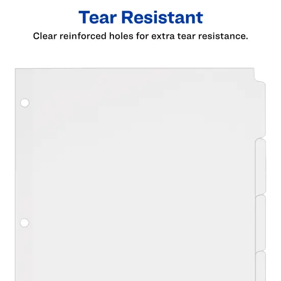 Avery Binder Tabs Divider &ndash; Bulk 5‑Tab Write‑On Design, Tear‑Resistant Reinforced Holes, Fits Standard 3‑Ring Binder, White Recycled Index Paper, 36 Sets &ndash; Ideal for Students & Offices {3}