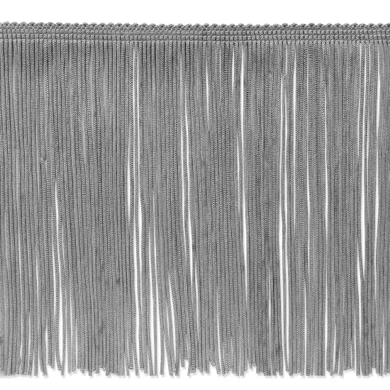 5 Yards of 6" Chainette Fringe Trim, Polyester, Decorative, Versatile for Costumes Gray {1}