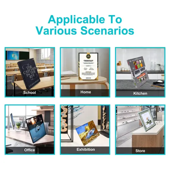 4 Pieces Acrylic Book Stand Without Ledge,6 Inch Clear Acrylic Display Easel Transparent Display Stand Holder Tablet Holder for Displaying Pictures,Books,Artworks, CDs {6}