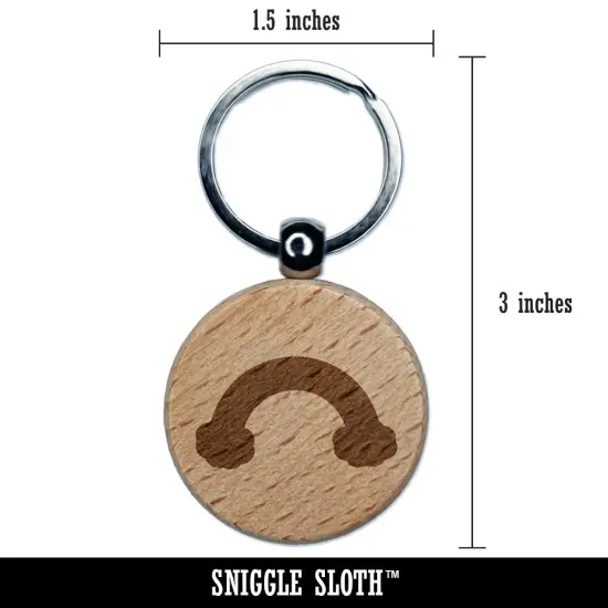 Rainbow with Clouds Solid Engraved Wood Round Keychain Tag Charm {2}