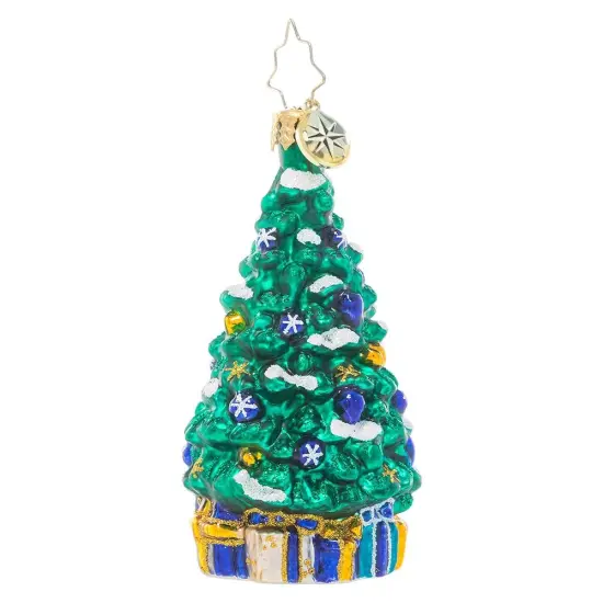 Christopher Radko Christopher Radko Shimmering in Sapphire Gem Glass Christmas Ornament 1021063 Green {1}