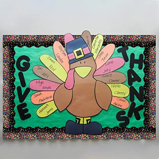 64 Feet Confetti Bulletin Board Borders - Scalloped Trim for Classroom Decoration {4}