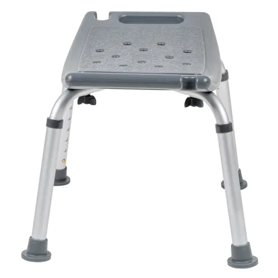 Emma and Oliver Tool-Free 300 Lb. Capacity, Adjustable Bath & Shower Chair w/ Non-slip Feet Gray {4}
