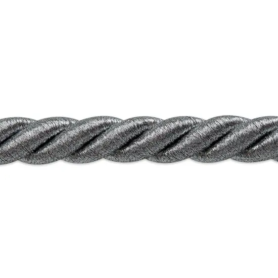10 yards of Holly 3/8" Metallic Twisted Cord Trim | 10 yard cut Metallic Silver {1}