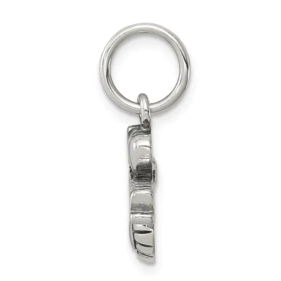 Sterling Silver Antiqued I Love Volleyball Charm Sports Jewerly 15mm x 17mm {2}