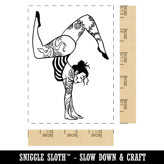 Handstand Contortionist Carnival Circus Rectangle Rubber Stamp for Stamping Crafting {1}