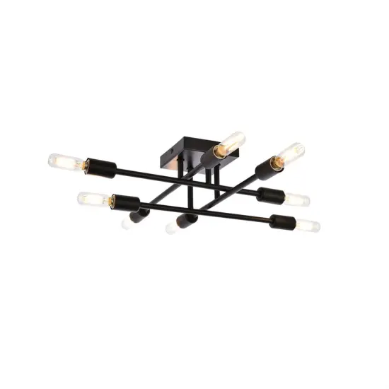 Script 8 lights black flush mount {1}