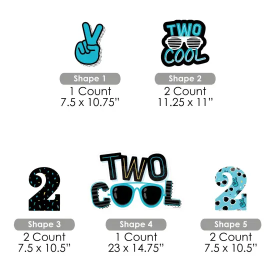 Big Dot of Happiness Two Cool - Boy - Yard Sign and Outdoor Lawn Decorations - Blue 2nd Birthday Party Yard Signs - Set of 8 {7}