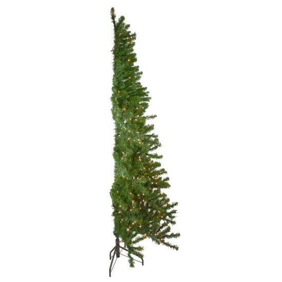 Northlight 6.5' Pre-Lit Canadian Pine Slim Artificial Christmas Wall Tree - Clear Lights Green {7}