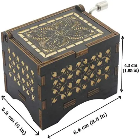 Can't Help Falling in Love Wood Music Box, Antique Engraved Musical Boxes Case for Love One Wooden Music Box - Gifts for Lover, Boyfriend, Girlfriend, Husband, Wife (BLACK) {4}