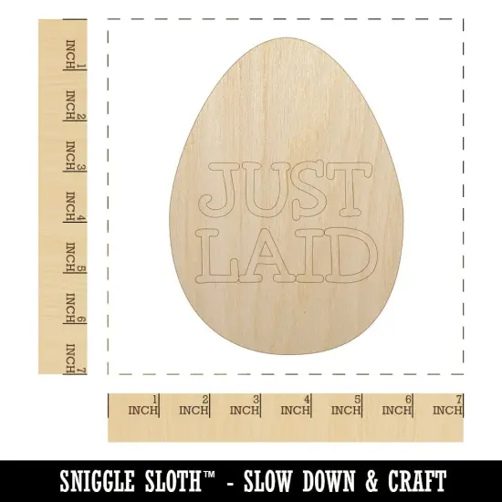 Just Laid in Egg Unfinished Wood Shape Piece Cutout for DIY Craft Projects {1}