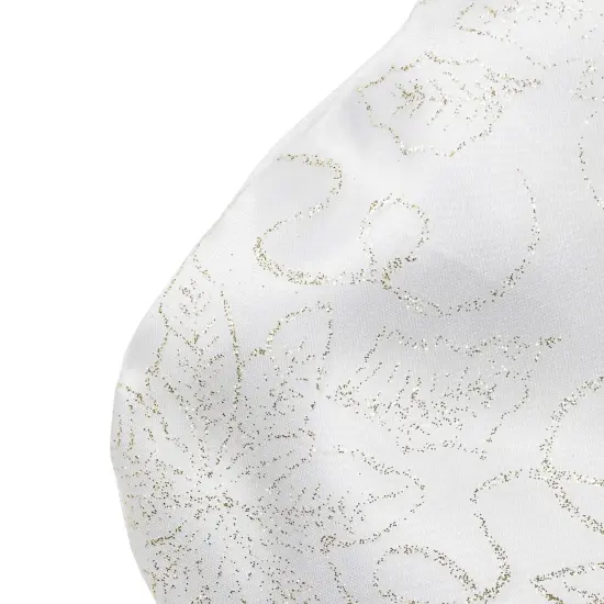 Northlight 20.5" White and Gold Glitter Poinsettia Christmas Stocking {5}