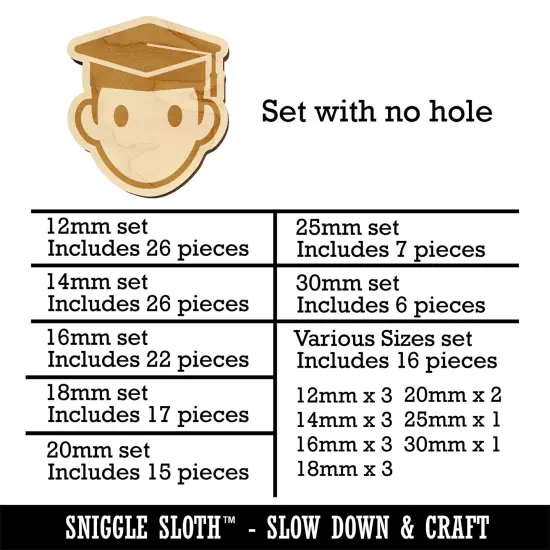 Occupation Student Graduate Cap Graduation Icon Mini Wood Shape Charms Jewelry DIY Craft {1}