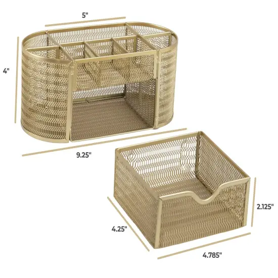 Gold Desk Organizers and Accessories - Gold Desk Accessories for Women Office - Desk Organizer Gold Office Desk Accessories - Office Supplies Gold Storage Small Desk Organizers and Accessories Gold {1}