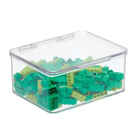 mDesign Plastic Playroom/Gaming Storage Organizer Bin Box with Hinge Lid {1}
