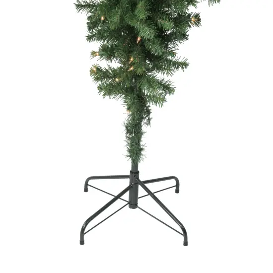 Northlight 5.5' Pre-Lit Medium Spruce Upside Down Artificial Christmas Tree - Clear Lights Green {4}