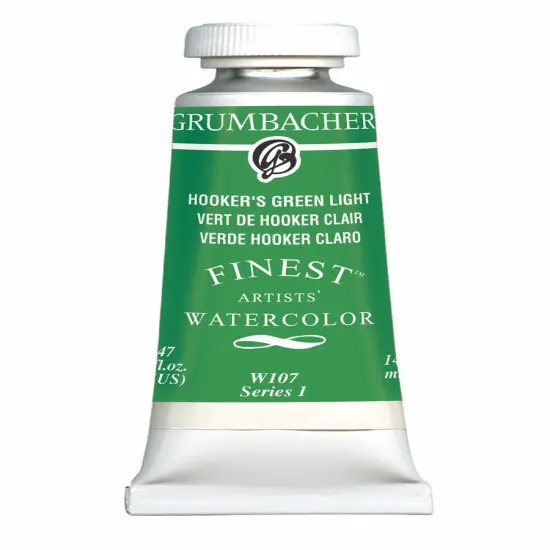 Grumbacher Finest&trade; Watercolor Hooker's Green Lt {1}