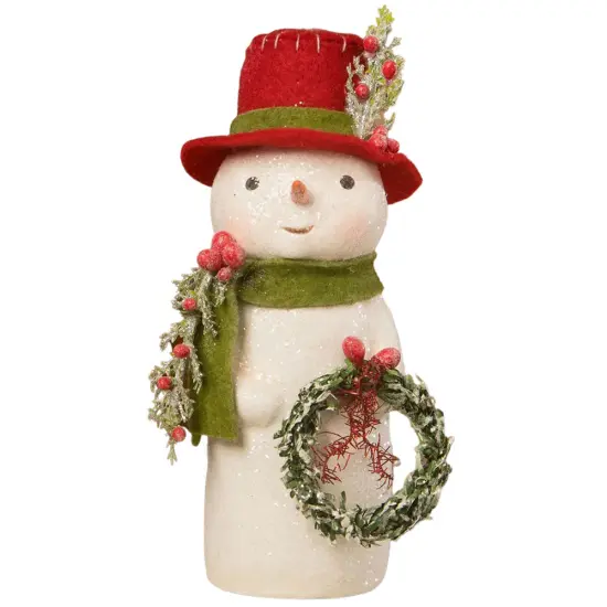 Snowman with Wreath 6.5" {1}
