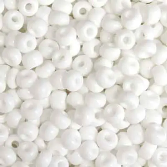 John Bead 2/0 Opaque Czech Glass Seed Beads, 500g White {1}