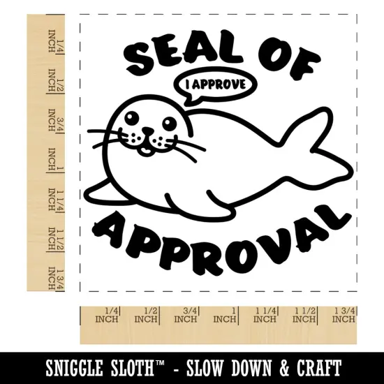 Seal of Approval I Approve Funny Square Rubber Stamp for Stamping Crafting {1}