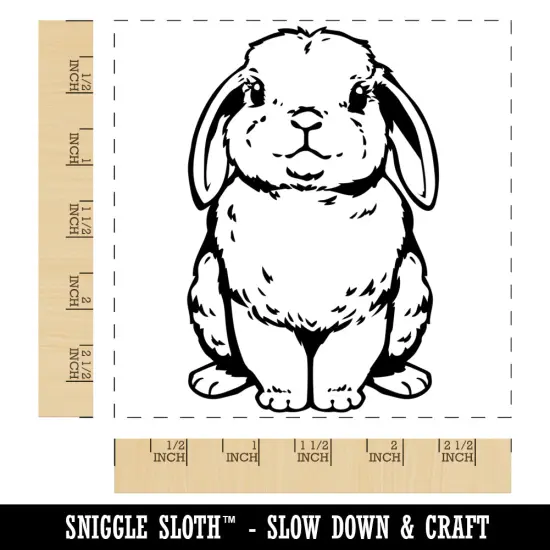 Lop Eared Bunny Rabbit Square Rubber Stamp for Stamping Crafting {1}
